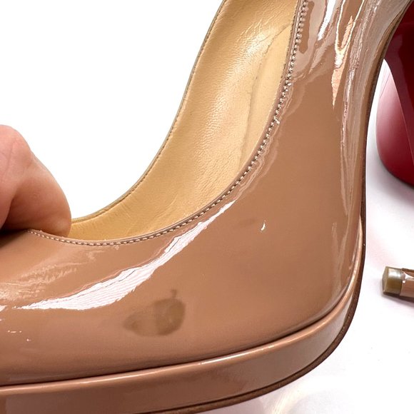 🌷❤️🔥SPRING SALE 🔥 FINAL PRICE Christian Louboutin Neofilo 120 Nude Pump 37.5 - Picture 5 of 8